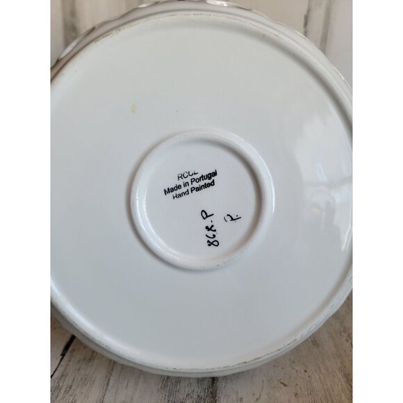 Portugal tray ceramic poinsettia red flower home decor xmas carrying plate - Picture 6 of 6